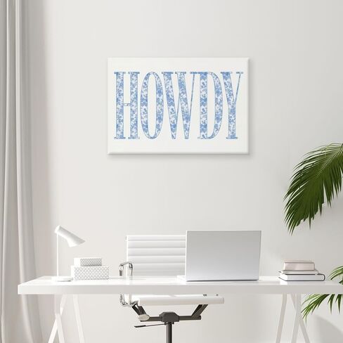 How Lucky Are We Print Wall Art, Trendy Grandmillennial Song Lyrics Art Canvas Wall Decor, Retro Blue Floral Aesthetic Positive Affirming Quote Poster for Apartment Bedroom Dorm 8x12inch Unframed in Saudi Arabia