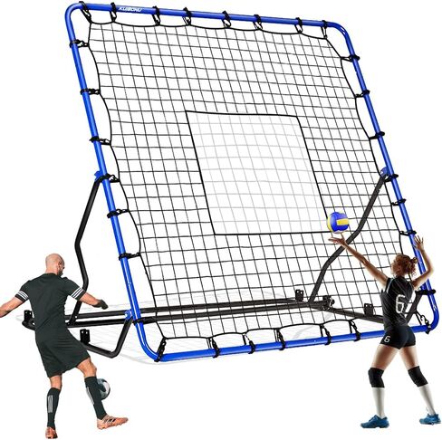 Volleyball Rebounder Net - Adjustable Baseball Rebounder Net with Durable Steel Frame & PE Netting, 4 x 4.5 FT Versatile Soccer Rebounder Net Easy Setup in Saudi Arabia