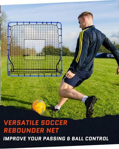 Volleyball Rebounder Net - Adjustable Baseball Rebounder Net with Durable Steel Frame & PE Netting, 4 x 4.5 FT Versatile Soccer Rebounder Net Easy Setup in Saudi Arabia