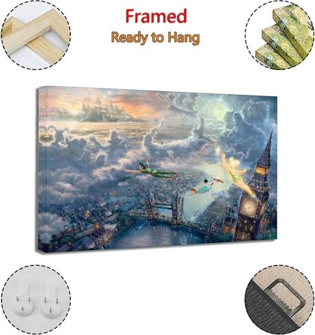 Tangled Princess Flynn Are on A Boat Watching The Lanterns Float Into The Sky Canvas Art Poster And Wall Art Picture Print Modern Family Bedroom Decor Posters 12x18inch(30x45cm) in Saudi Arabia