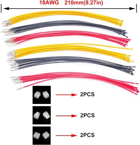 MX 5557 4.2MM 2x3 Pin Male Female Connector Socket Kit Total 1 Sets with 24Pcs 210MM 18AWG Pre-Crimped Cables Wire 6 Pole Circuits 3 Pin Connector in Saudi Arabia
