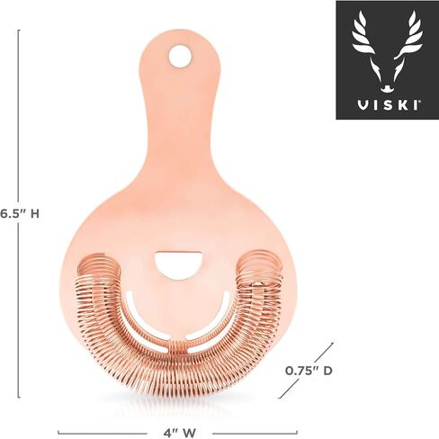 Viski Hawthorne and Bartending Stainless Steel Bar Cocktail Strainer for Drinks with Handles, Set of 1, Gunmetal Black in Saudi Arabia