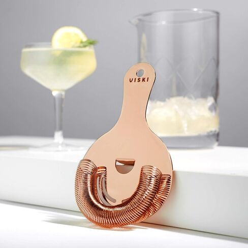 Viski Hawthorne and Bartending Stainless Steel Bar Cocktail Strainer for Drinks with Handles, Set of 1, Gunmetal Black in Saudi Arabia