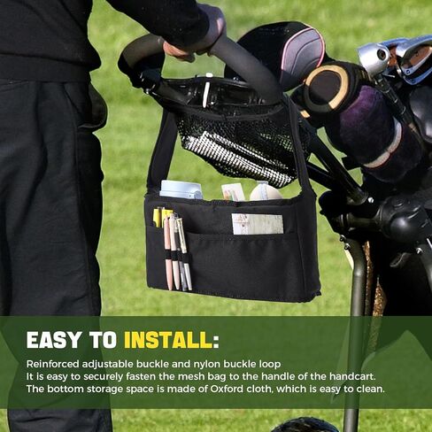 Premium Universal Golf Cart Organizer - Lightweight Foldable Golf Cart Bag with Adjustable Drink Holder Strap for Golf Cart and Baby Stroller in Saudi Arabia