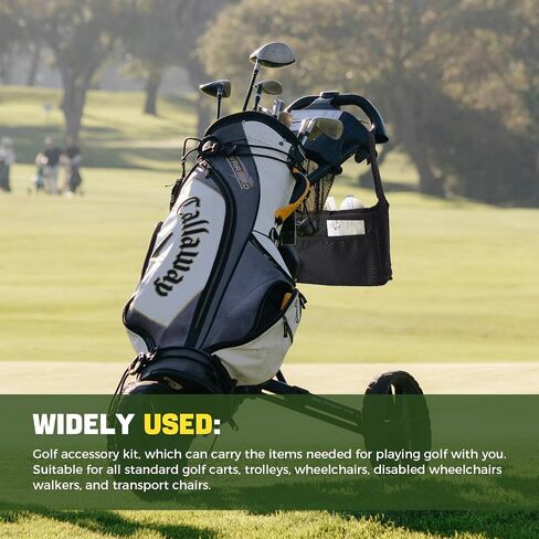Premium Universal Golf Cart Organizer - Lightweight Foldable Golf Cart Bag with Adjustable Drink Holder Strap for Golf Cart and Baby Stroller in Saudi Arabia