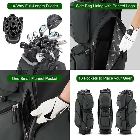 KVV 14 Way Top-Molded Organizer Cart Bag with Rain Cover, Full Length Divider, Spacious Cooler Pockets in Kuwait