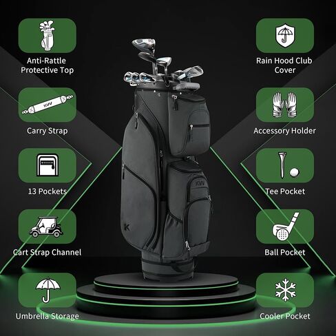 KVV 14 Way Top-Molded Organizer Cart Bag with Rain Cover, Full Length Divider, Spacious Cooler Pockets in Kuwait