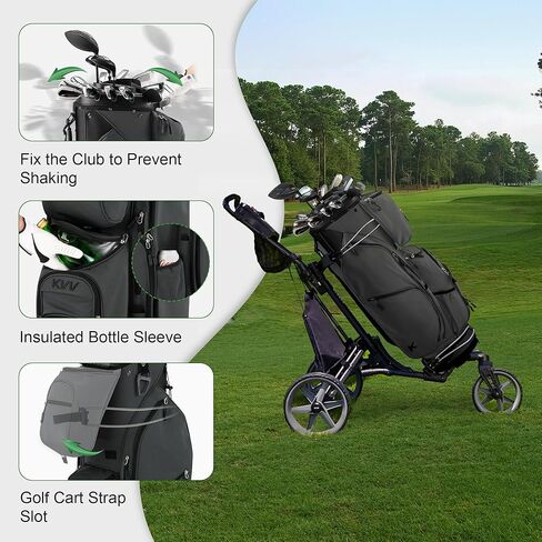 KVV 14 Way Top-Molded Organizer Cart Bag with Rain Cover, Full Length Divider, Spacious Cooler Pockets in Kuwait