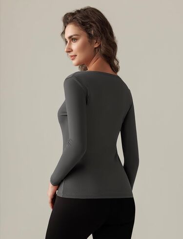Bonneuitbebe Women Long Sleeve Thermal Shirt Fleece Lined Undershirt Ultra Soft Base Layer Tops for Women Cold Weather in Saudi Arabia