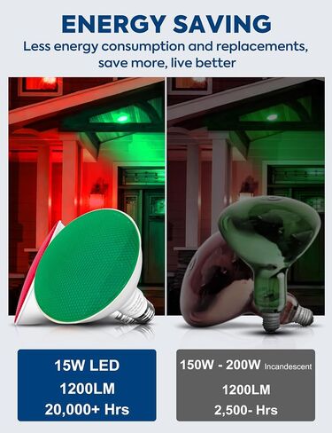 PAR38 Purple LED Lights for Outside, 150W Flood Light Bulbs Equivalent, 15W Energy Saving 1200LM, Colored Outdoor Flood Light Bulb, E26 Not-dim for Christmas, Halloween, 2 Pack in Saudi Arabia
