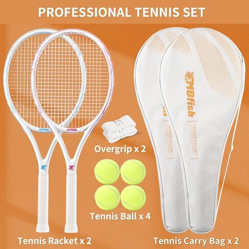 Tennis Racket - Super Value Set with Pre-Strung, Comfortable Handle, 27'' Tennis Racquet for Beginner, Includes 4 Tennis Balls, 2 Overgrips and 2 Tennis Bag in Kuwait