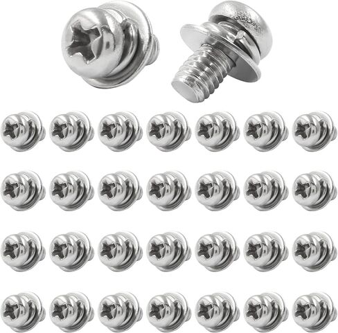BokWin 30 Pcs M4x12mm Pan Head Bolts Screws with Washers Kit Stainless Steel Machine Screws Bolts Phillips Pan Head Screws in Saudi Arabia