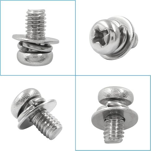 BokWin 30 Pcs M4x12mm Pan Head Bolts Screws with Washers Kit Stainless Steel Machine Screws Bolts Phillips Pan Head Screws in Saudi Arabia