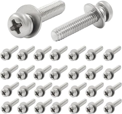 BokWin 30 Pcs M4x12mm Pan Head Bolts Screws with Washers Kit Stainless Steel Machine Screws Bolts Phillips Pan Head Screws in Saudi Arabia