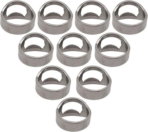10pcs Stainless Steel Beer Ring Bottle Opener with 5 Mixing Sizes: Size8, Size9, Size10, Size11, Size12 in Saudi Arabia