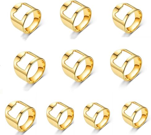 10pcs Stainless Steel Beer Ring Bottle Opener with 5 Mixing Sizes: Size8, Size9, Size10, Size11, Size12 in Saudi Arabia