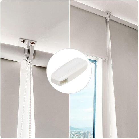 وزن الحبل العمياء من uxcell، 8 قطع ستارة نافذة مصراع 80 مم مقبض سلسلة مطرز ملحقات مظلة دوارة عمودية رومانية، أبيض in Kuwait