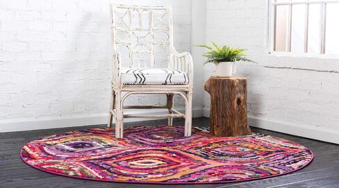 Unique Loom Estrella Collection Colorful, Abstract, Geometric, Gradient, Modern Area Rug, 6 ft 1 in x 9 ft, Multi/Pink in Saudi Arabia
