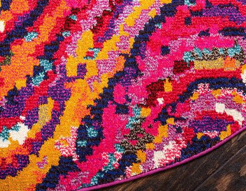Unique Loom Estrella Collection Colorful, Abstract, Geometric, Gradient, Modern Area Rug, 6 ft 1 in x 9 ft, Multi/Pink in Saudi Arabia