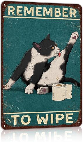 Vintage Bathroom Signs Decor Bathroom Pictures Wall Decor Cat Decor Metal Wall Art in Saudi Arabia