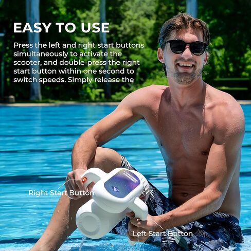 Hagul Underwater Scooter, with 2 Gear Speed (1.1m/s and 1.4m/s) Switch, 15M Underwater Waterproof and Ultra-Long Battery Life of 50mins,Water Scooter for Kids and Adults Swimming Pool in Saudi Arabia