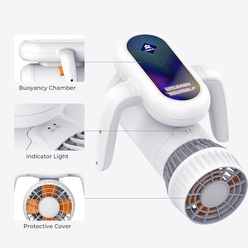 Hagul Underwater Scooter, with 2 Gear Speed (1.1m/s and 1.4m/s) Switch, 15M Underwater Waterproof and Ultra-Long Battery Life of 50mins,Water Scooter for Kids and Adults Swimming Pool in Saudi Arabia