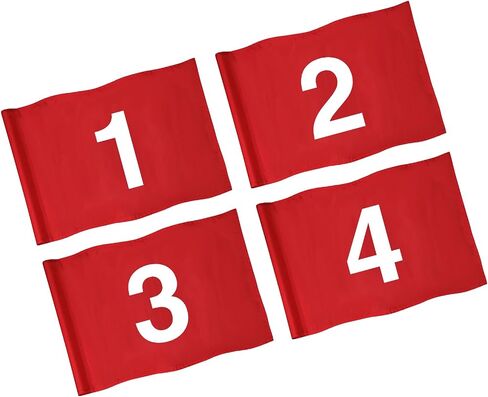 KINGTOP Numbered Golf Flag 20x14 Inch - 420D Dual-layer Nylon, Double Sided Printed, Tube Inserted - Standard Putting Green Flags for Backyard Practice, Golf Courses, Country Club, 1-4 in Kuwait