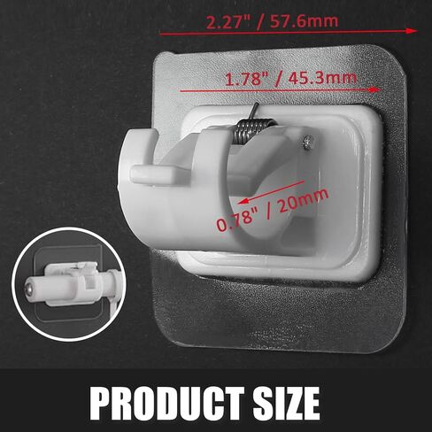 8Pcs No Drill Curtain Rod Brackets, Nail Free Curtain Rod Hangers Self Adhesive Curtain Rod Holders - Black Curtain Rod Hooks Adjustable Curtain Hangers for Bathroom Home Kitchen in Kuwait