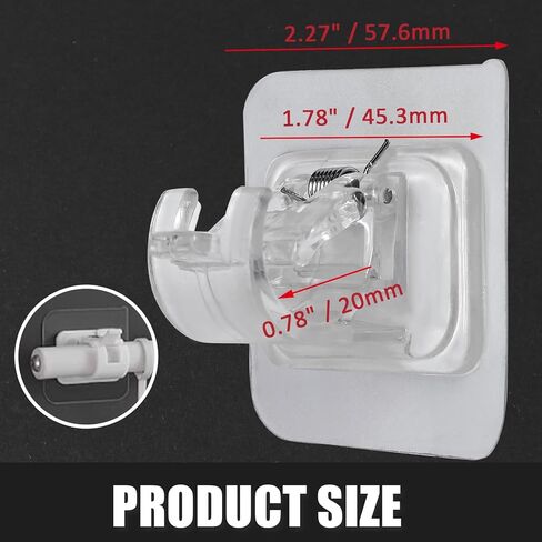 8Pcs No Drill Curtain Rod Brackets, Nail Free Curtain Rod Hangers Self Adhesive Curtain Rod Holders - Black Curtain Rod Hooks Adjustable Curtain Hangers for Bathroom Home Kitchen in Kuwait