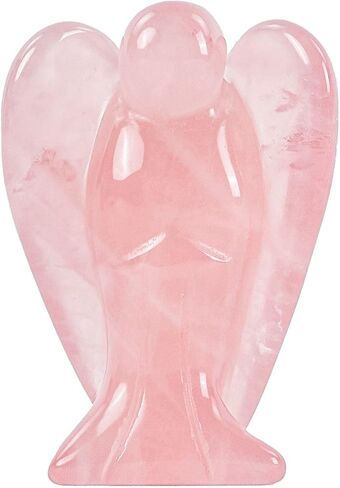 WHAL&YUNE Lepidolite Angel تمثال الطاقة الطبيعية شفاء كريستالات الأحجار الكريمة منحوتة يدويًا للمنزل والمكتب ديكور عطلة هدية محظوظة - 1.5 بوصة in Kuwait