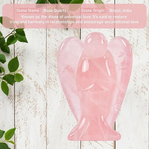 WHAL&YUNE Lepidolite Angel تمثال الطاقة الطبيعية شفاء كريستالات الأحجار الكريمة منحوتة يدويًا للمنزل والمكتب ديكور عطلة هدية محظوظة - 1.5 بوصة in Kuwait