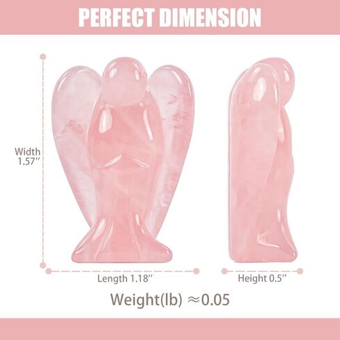 WHAL&YUNE Lepidolite Angel تمثال الطاقة الطبيعية شفاء كريستالات الأحجار الكريمة منحوتة يدويًا للمنزل والمكتب ديكور عطلة هدية محظوظة - 1.5 بوصة in Kuwait