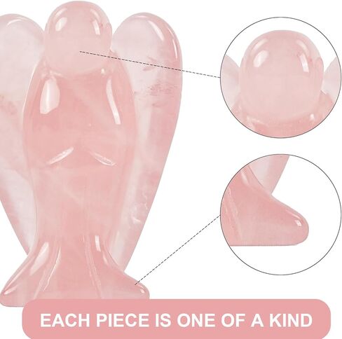 WHAL&YUNE Lepidolite Angel تمثال الطاقة الطبيعية شفاء كريستالات الأحجار الكريمة منحوتة يدويًا للمنزل والمكتب ديكور عطلة هدية محظوظة - 1.5 بوصة in Kuwait