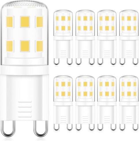 4 Pack G9 LED Bulb, 40 watt Halogen Replacement, Warm White 2700K, Non-dimmable T4 LED Bulb, G9 Bi Pin Base, 120V Small Light Bulbs for Chandelier, Bathroom Vanity Light Fixture in Saudi Arabia