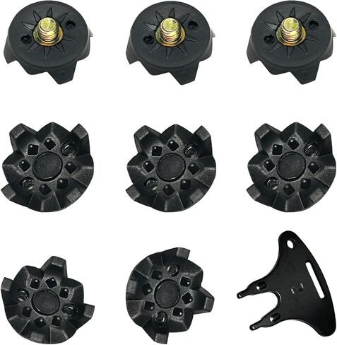 Screw in Golf Spieks Replacement,20 Pcs Golf Spikes Screw in Golf Shoes Spikes Metal Head with 1 Pcs Golf Cleats Wrench (Black) in Saudi Arabia