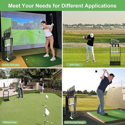 حامل نادي الجولف، حامل نادي الجولف الخشبي الفاخر لـ 6 نوادي جولف، 18 كرة جولف، 3 أغطية مضرب تخزين، رف عرض على الأرض بحامل مضرب الجولف، منظم جولف لمرآب نادي المنزل الداخلي in Kuwait