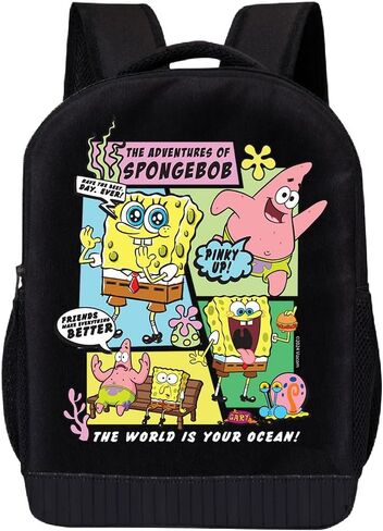 SpongeBob SquarePants Backpack for School | Kids Travel Backpack School Backpack | Kids Backpack for Girls, Boys, Toddlers, Unisex (I'm Ready!) in Kuwait