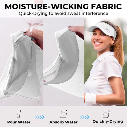 Sukeen 3 Pack Sports Sun Visor Men Women Lightweight Packable Cooling Stretchy Visor Hat for Running, Tennis, Golf in Kuwait