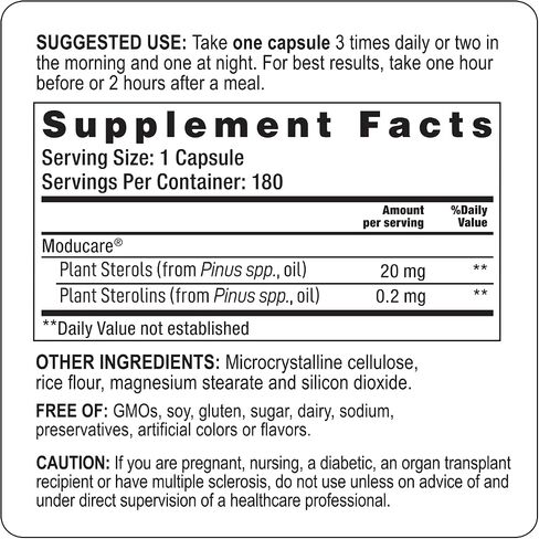 Moducare Daily Immune Support, Plant Sterol Dietary Supplement, 180 Vegetarian Capsules (Packing May Vary) in Saudi Arabia