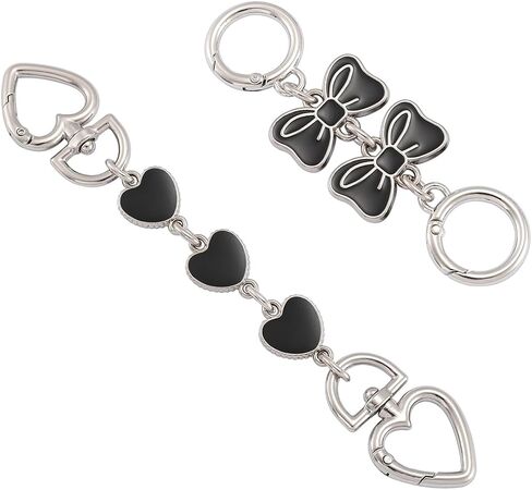 Anbys 2PCS Black Purse Chain Extender Bag Extender Chain Purse Strap Extenders Purse Making Charms Supplies Accessories in Saudi Arabia