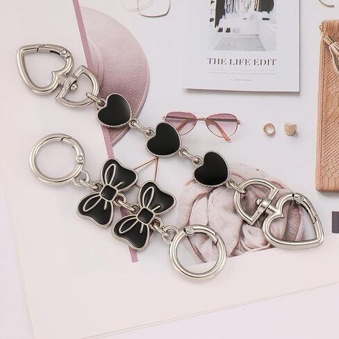 Anbys 2PCS Black Purse Chain Extender Bag Extender Chain Purse Strap Extenders Purse Making Charms Supplies Accessories in Saudi Arabia