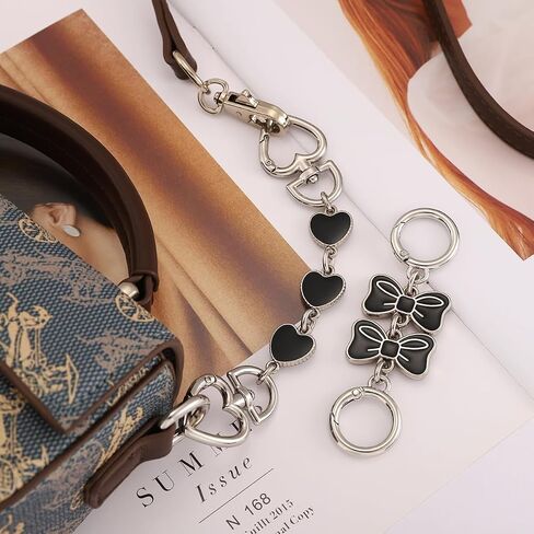 Anbys 2PCS Black Purse Chain Extender Bag Extender Chain Purse Strap Extenders Purse Making Charms Supplies Accessories in Saudi Arabia