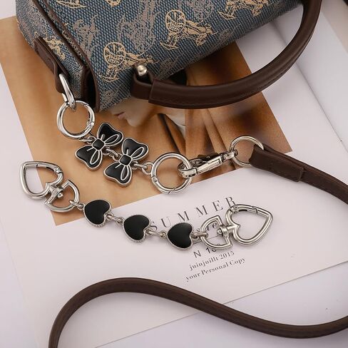 Anbys 2PCS Black Purse Chain Extender Bag Extender Chain Purse Strap Extenders Purse Making Charms Supplies Accessories in Saudi Arabia