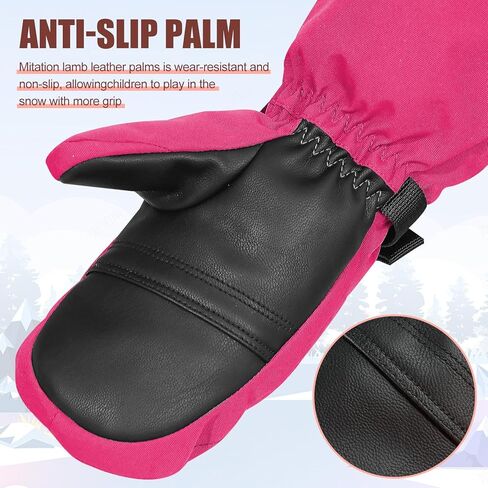 Andake Kids Ski Mittens Gloves with Long Cuff Waterproof Winter Warm Snow Gloves for Toddler Baby Girls and Boys in Kuwait
