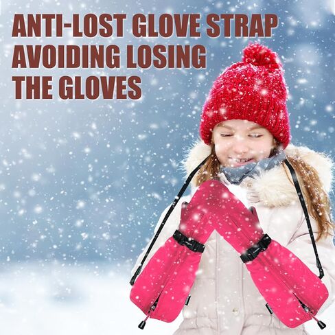 Andake Kids Ski Mittens Gloves with Long Cuff Waterproof Winter Warm Snow Gloves for Toddler Baby Girls and Boys in Kuwait