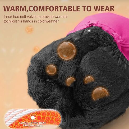 Andake Kids Ski Mittens Gloves Waterproof&Breathable Winter Warm Snow Gloves for Ages 1-10 Toddler Baby Girls and Boys in Kuwait