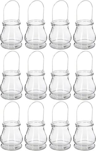 4pcs Hanging Glass Candle Holder: Clear Tealight Candle Holder Glass Votive Candle Holders Tea Light Holders Hanging Air Plant Holder for Table Centerpieces Christmasthanksgiving Party Table Decor in Saudi Arabia