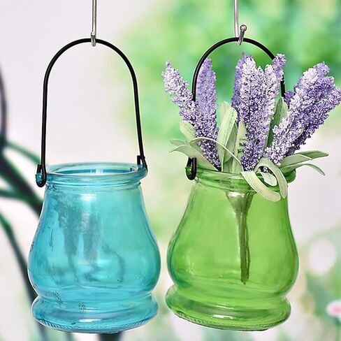 4pcs Hanging Glass Candle Holder: Clear Tealight Candle Holder Glass Votive Candle Holders Tea Light Holders Hanging Air Plant Holder for Table Centerpieces Christmasthanksgiving Party Table Decor in Saudi Arabia