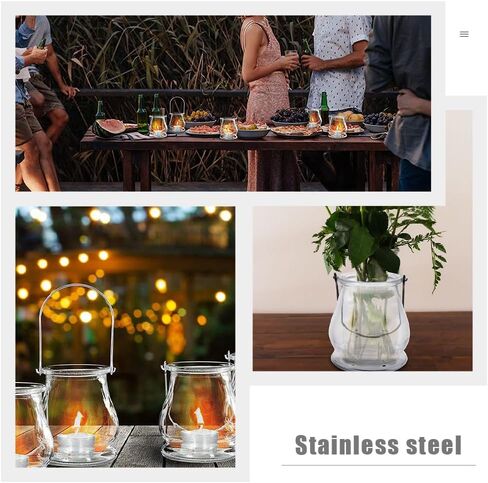 4pcs Hanging Glass Candle Holder: Clear Tealight Candle Holder Glass Votive Candle Holders Tea Light Holders Hanging Air Plant Holder for Table Centerpieces Christmasthanksgiving Party Table Decor in Saudi Arabia