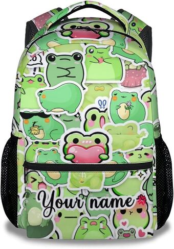 Frog Backpack with Lunch Box And Pencil Case, Set of 3 Cute Bookbag for Girls Boys, Lightweight Large Capacity School Bag in Saudi Arabia